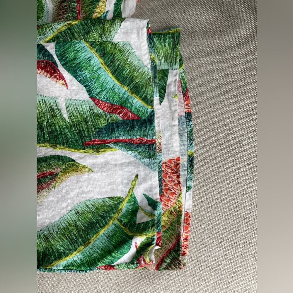 FARM RIO Linen Forest Palm In White Wide Leg Pants Size XS - Picture 9 of 10